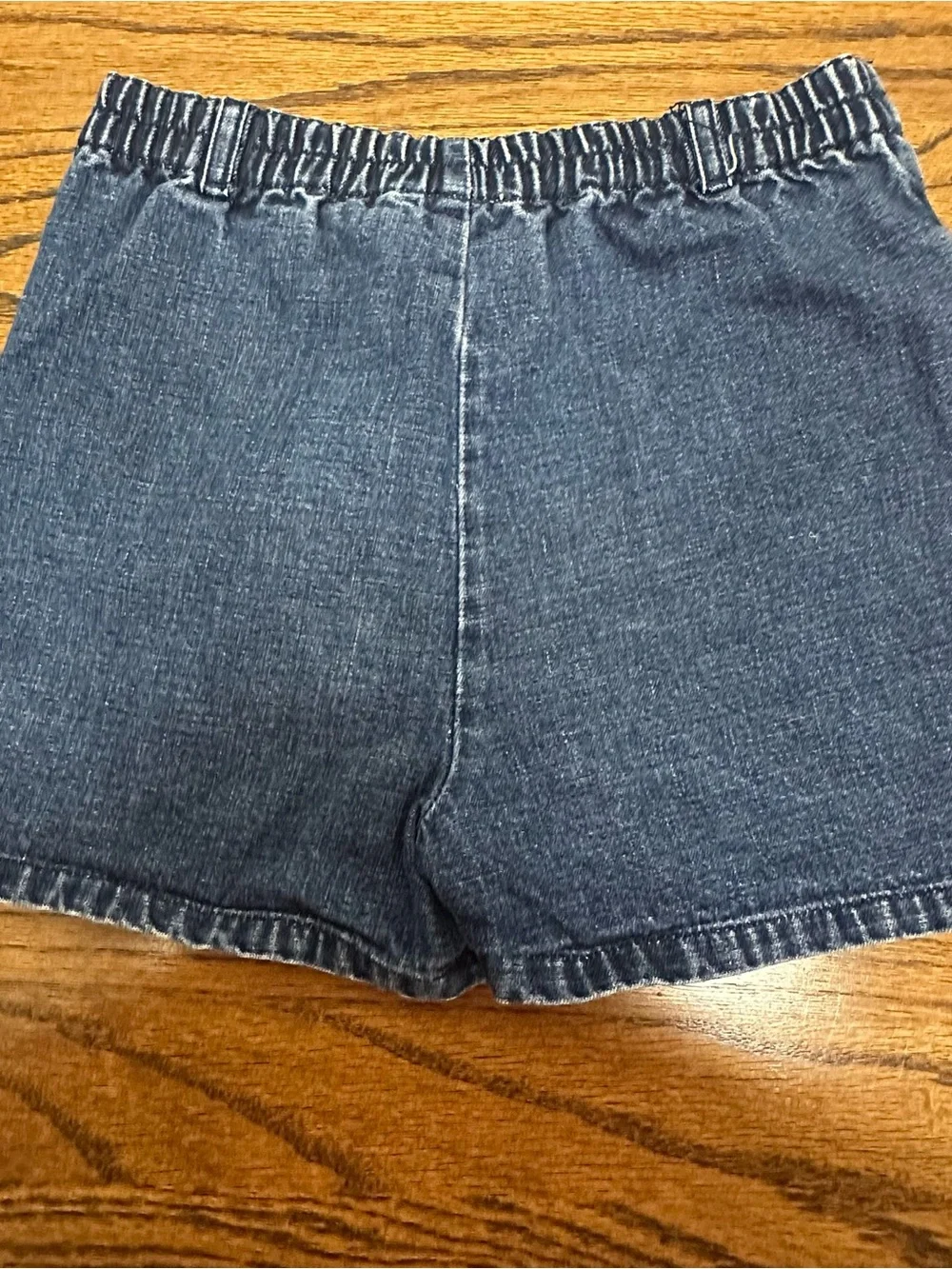 Gymboree Denim Skort with Turquoise Flowers and Pink Stitching